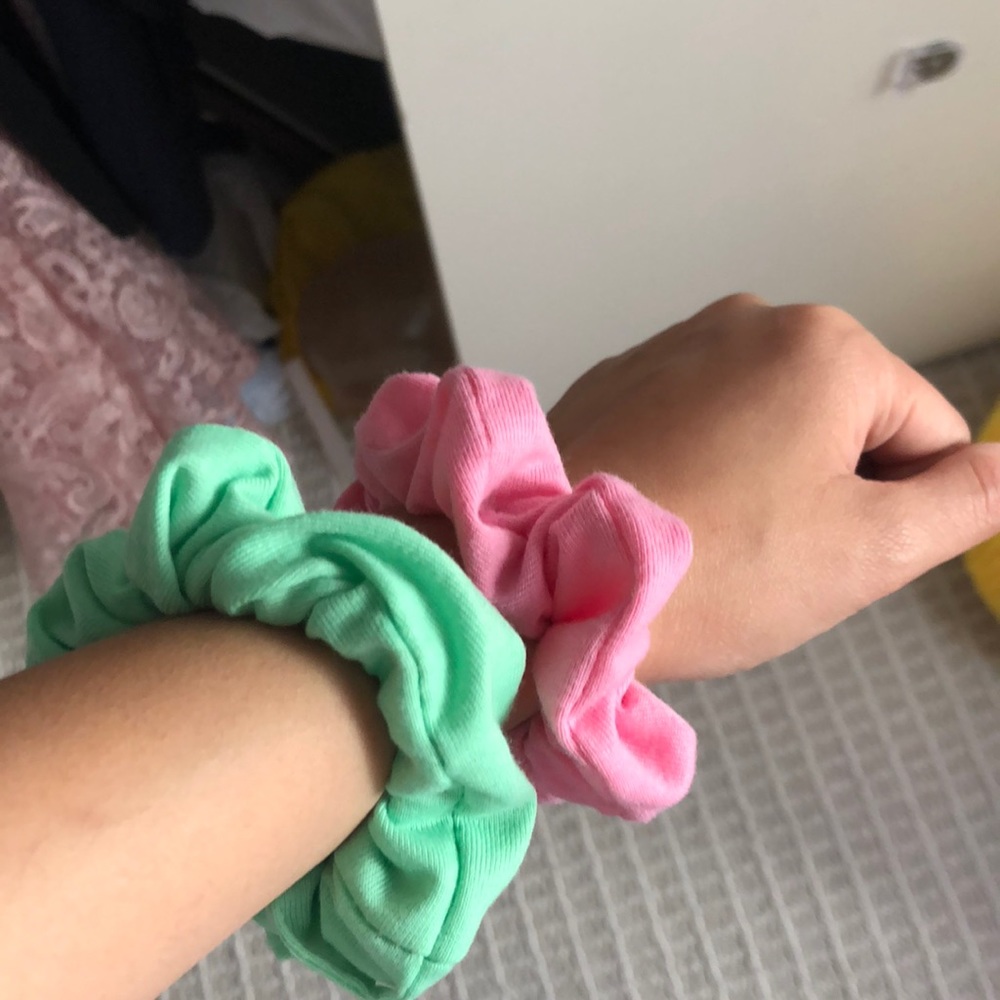 Pink And Green Scrunchie